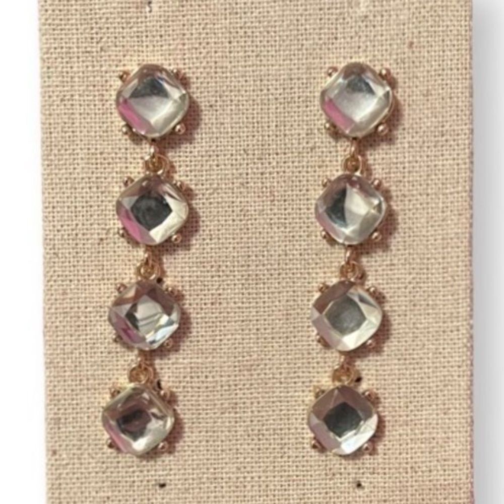 NEW Clear Crystal Dangle Earrings